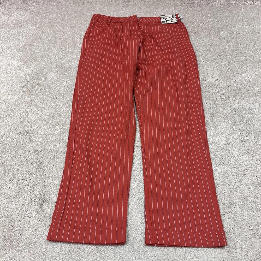 Active USA Pants Red White Striped Front Pockets Women’s Size Small NWT